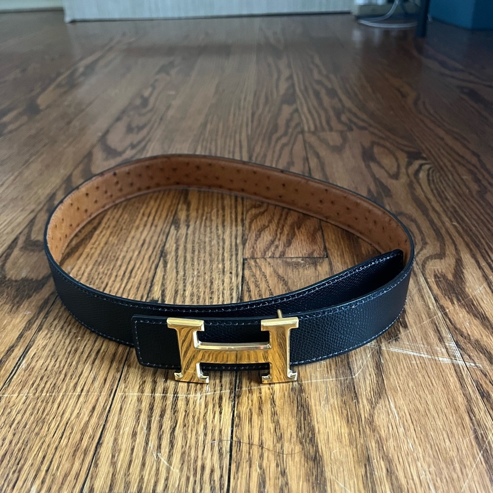 COPY - Black and gold Hermes belt